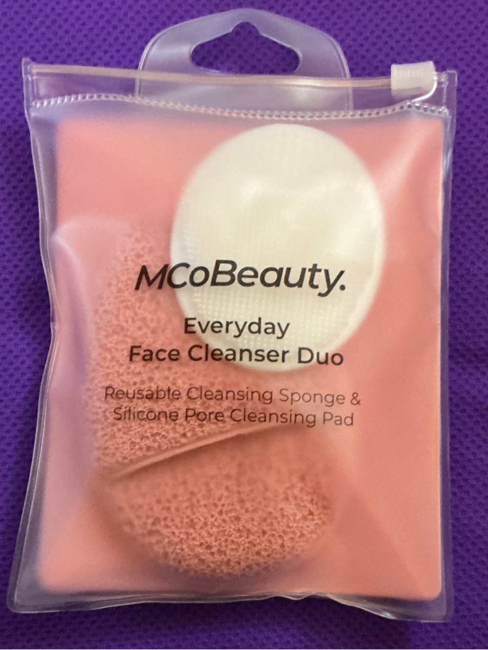 MCoBeauty Face Cleanser Duo - Reusable Cleansing Sponge & Silicone Pore Pad